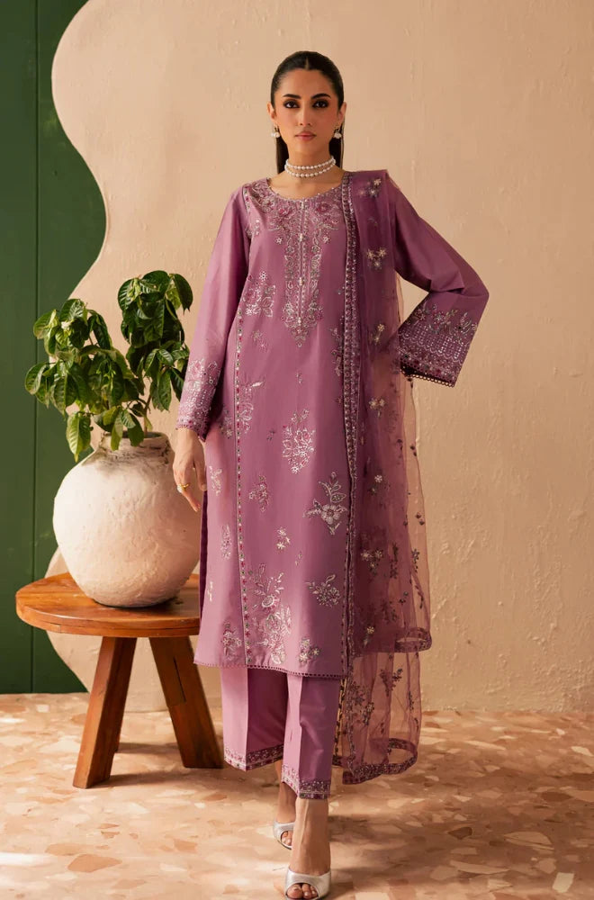Summer 3PC Lawn Embroidered Suit – GRW - 10