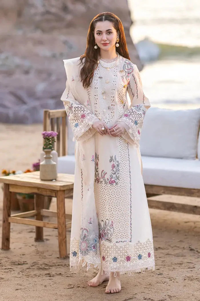 3 Piece - Unstitched Chicken Kari Embroidered Lawn Suit GRW-60