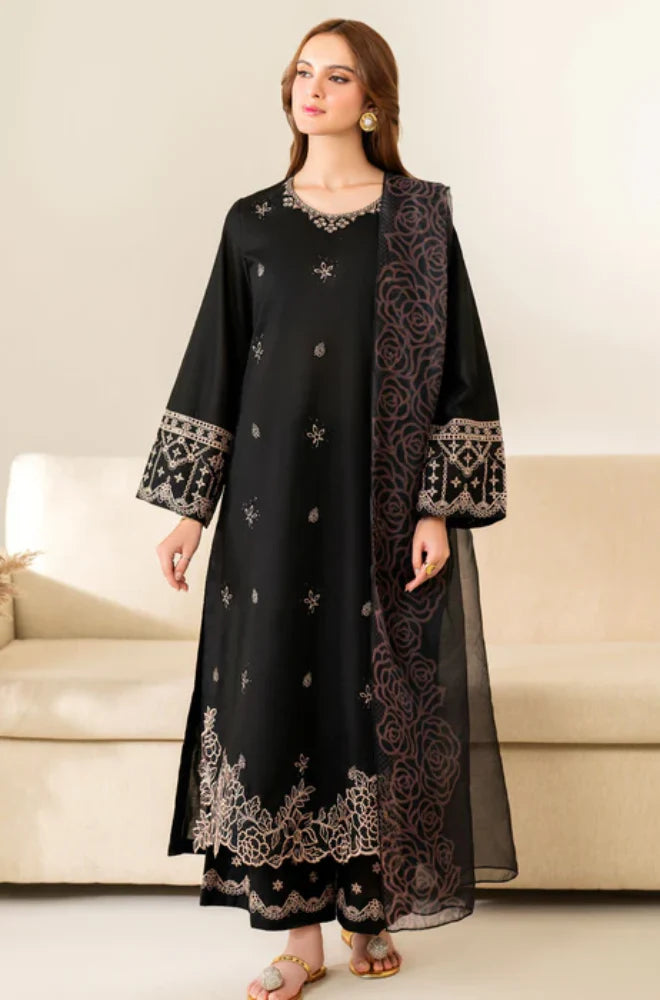 Summer 3PC Lawn Embroidered Suit- GRW-14