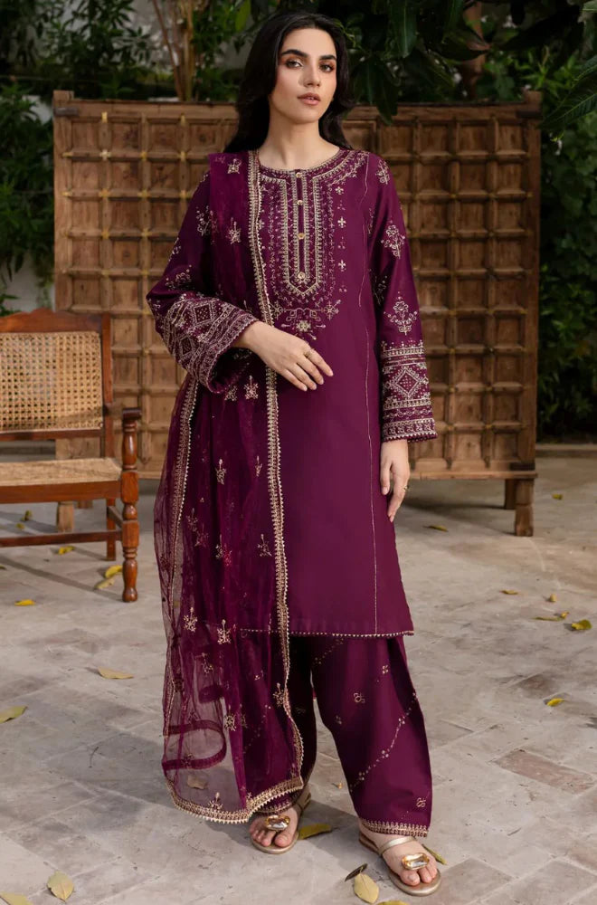Summer 3PC Lawn Embroidered Suit - GRW-12
