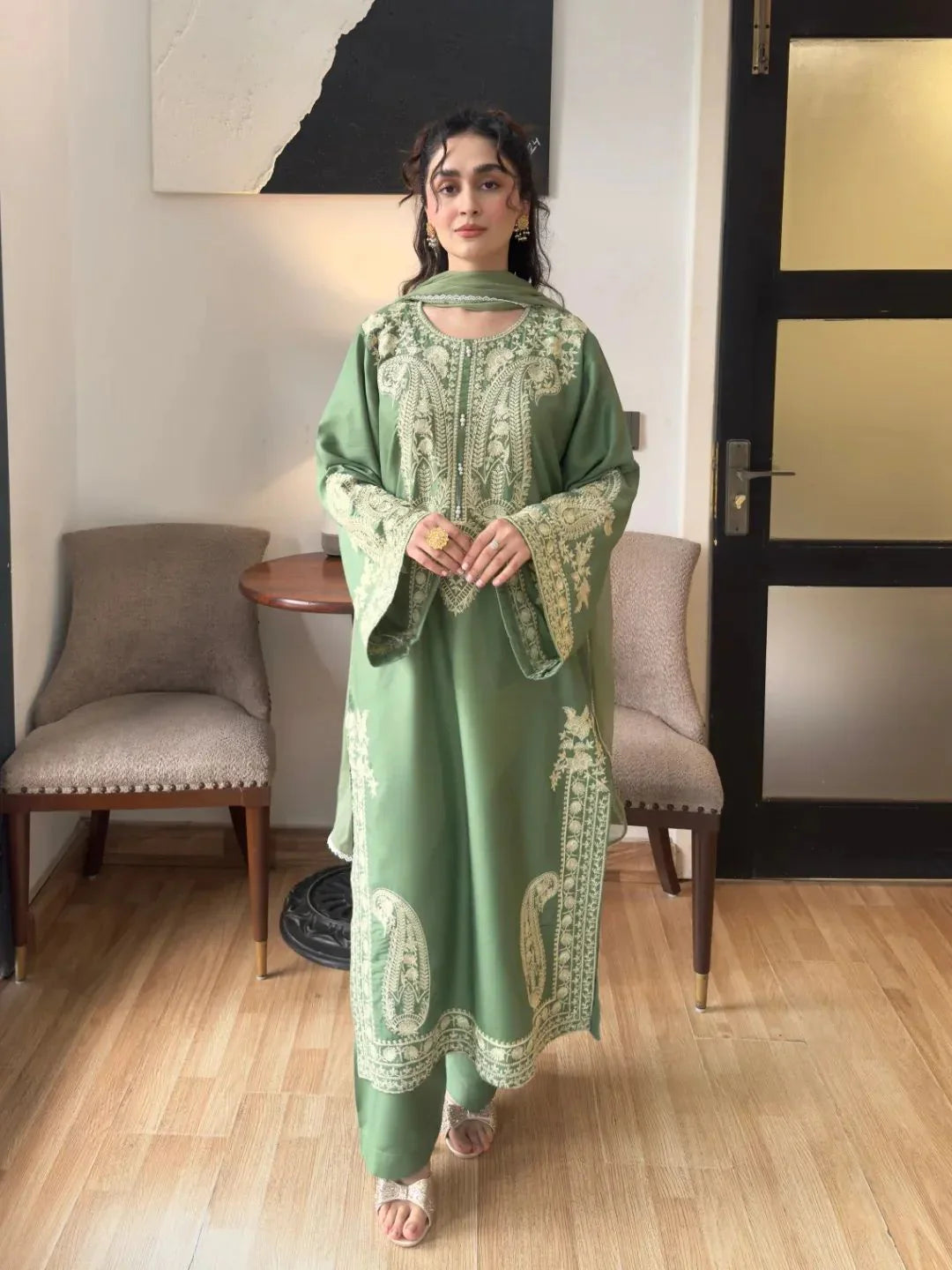 3 Piece - Unstitched Embroidered Lawn Fabric GRW-52