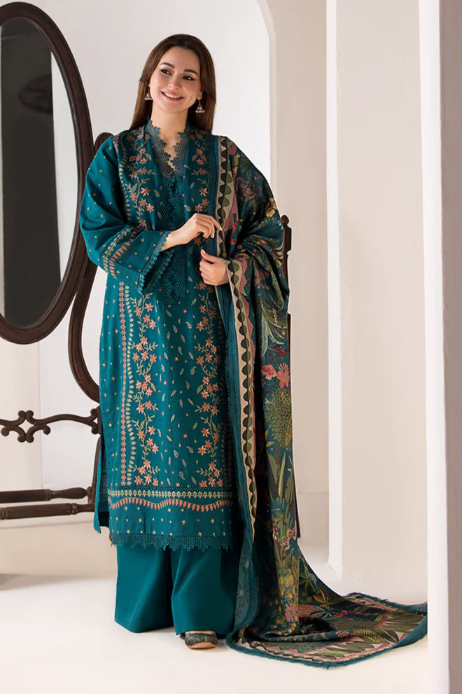 3 Piece - Unstitched Fully Embroidered Lawn Fabric GRW-70