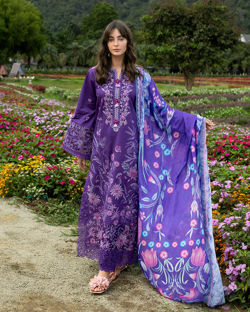 3 Piece - Unstitched Embroidered Lawn Fabric– GRWF-703