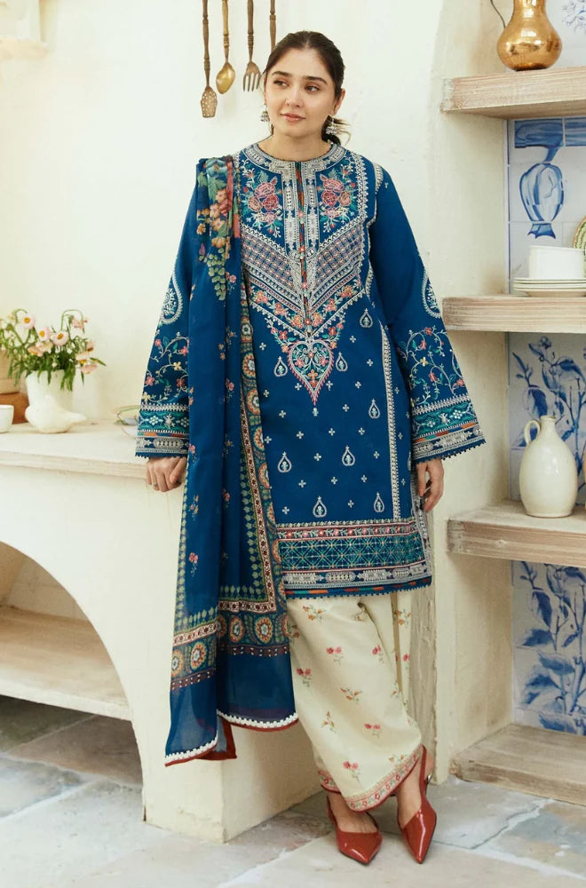3 Piece - Unstitched Fully Embroided Lawn Fabric GRW-72