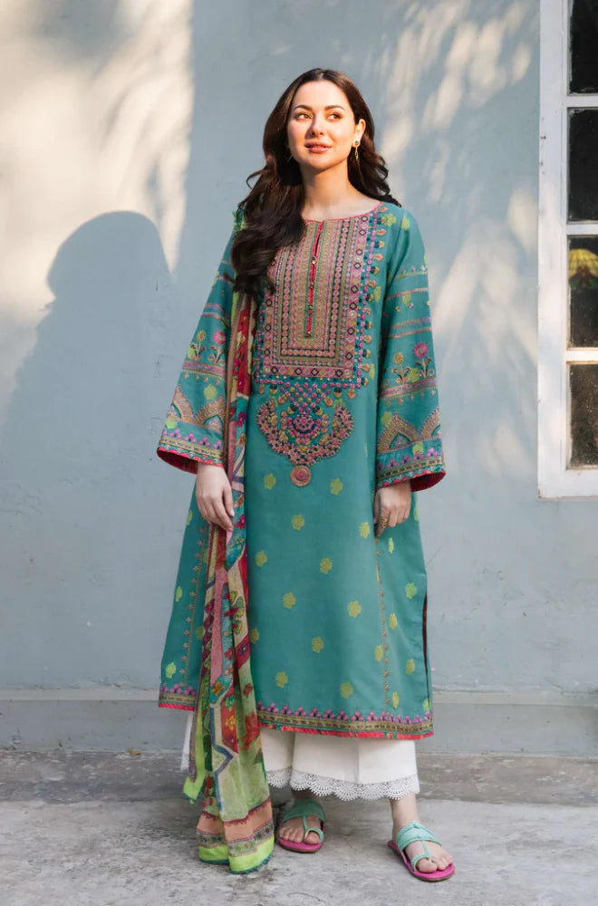 Summer 3PC Lawn Embroidered Suit - GRW-07