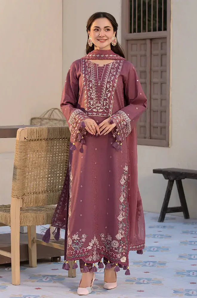 Summer 3PC Lawn Embroidered Suit- GRW-13