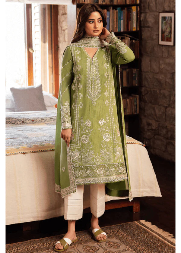 Unstitched 3 Piece Fully Embroidered Lawn Suit With Full Embroidered Lawn Dupatta GRW-62