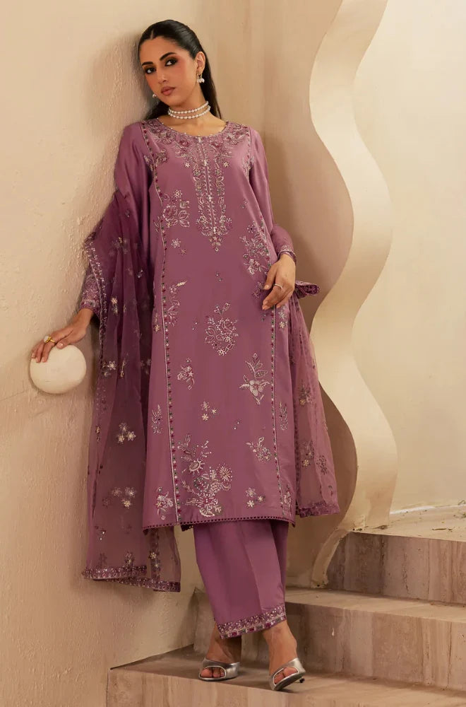 Summer 3PC Lawn Embroidered Suit – GRW - 10
