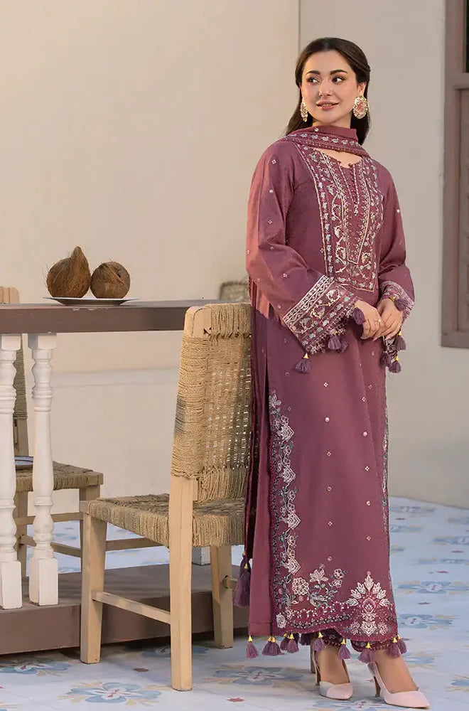 Summer 3PC Lawn Embroidered Suit- GRW-13