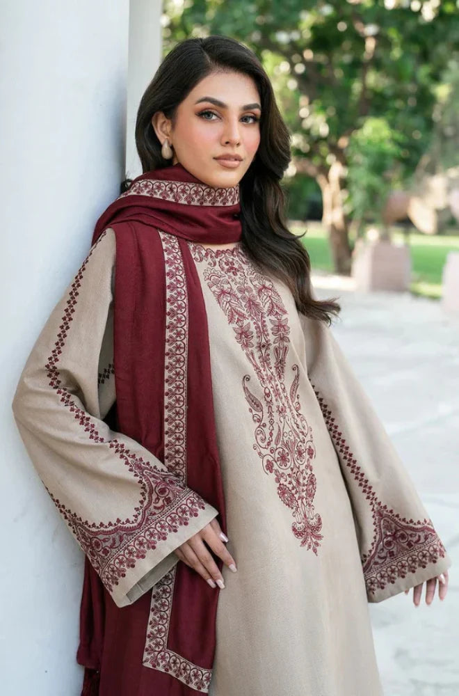 Summer 3PC Lawn Embroidered Suit- GRW-15