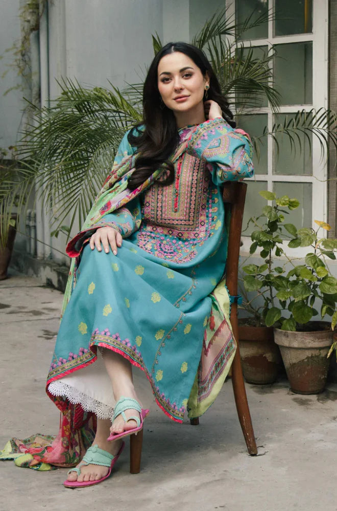 Summer 3PC Lawn Embroidered Suit - GRW-07