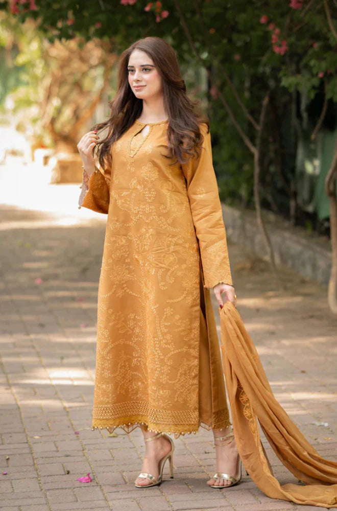 Summer 3PC Lawn Embroidered Suit - GRW-22