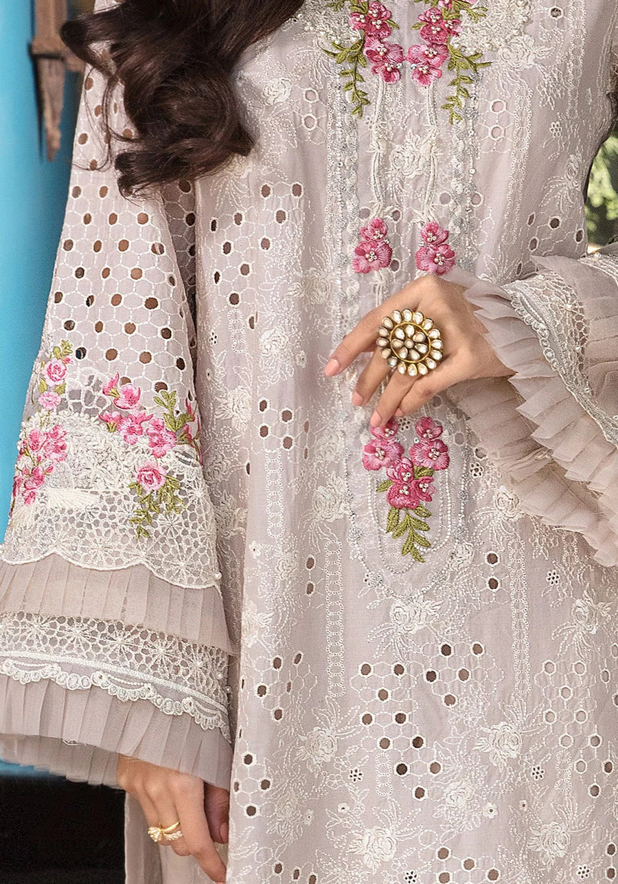 3 Piece - Unstitched Lawn Chicken Kari Embroidery Suit GRW-53