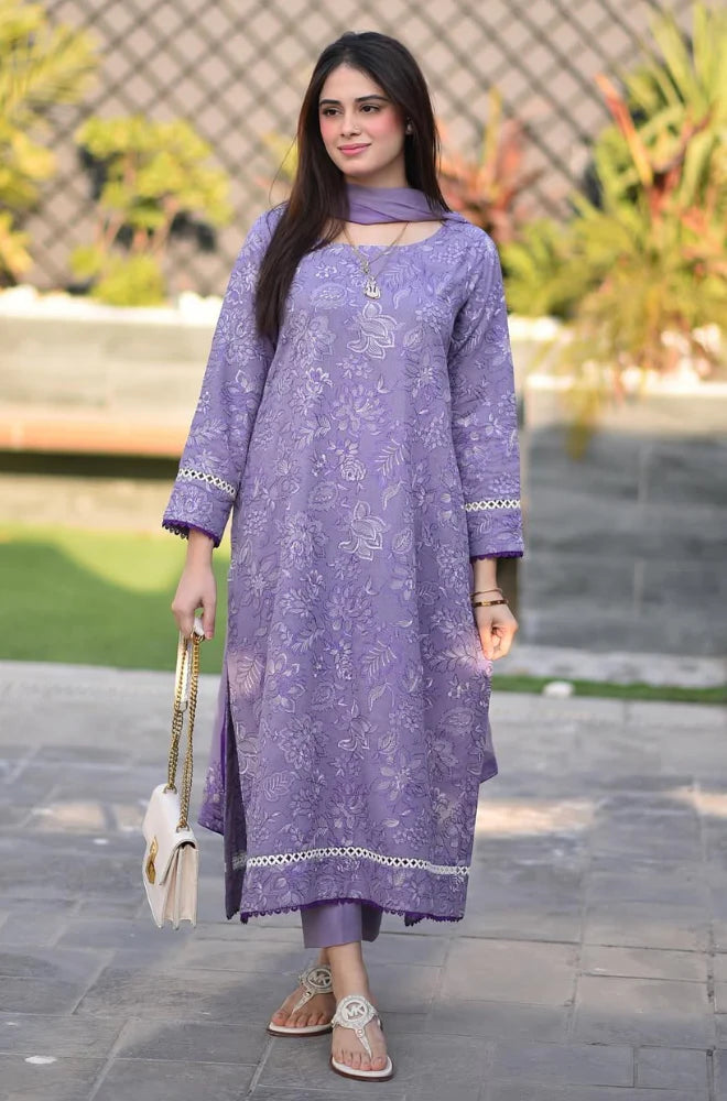 Summer 3PC Lawn Embroidered Suit - GRW-23