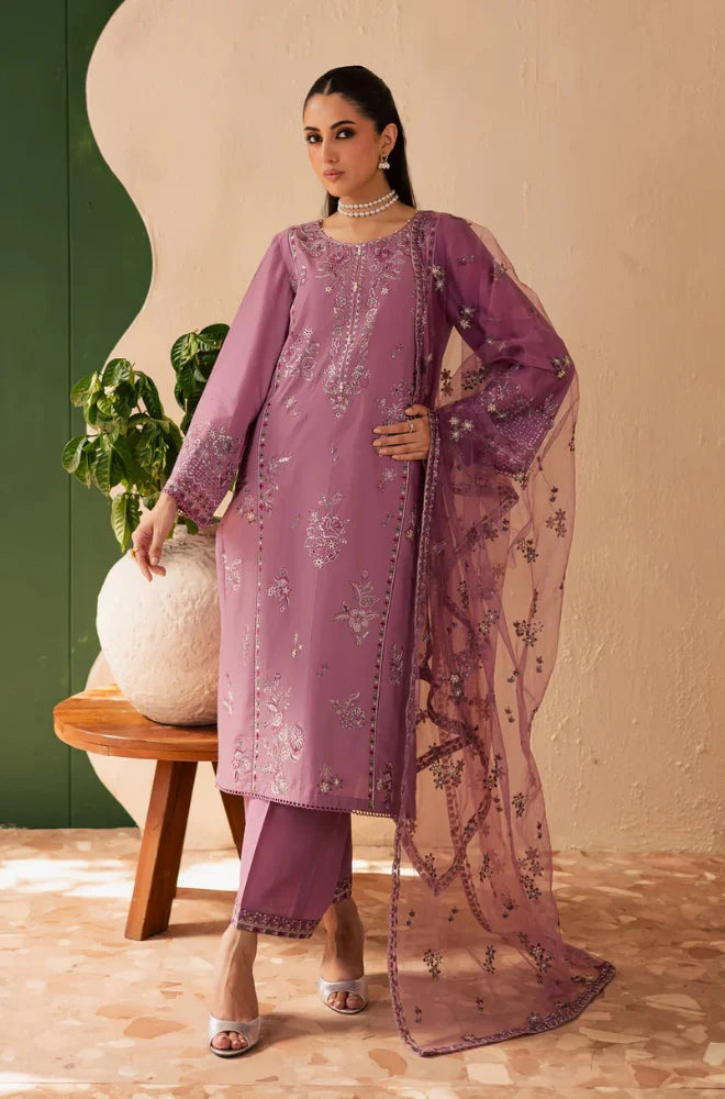 Summer 3PC Lawn Embroidered Suit – GRW - 10