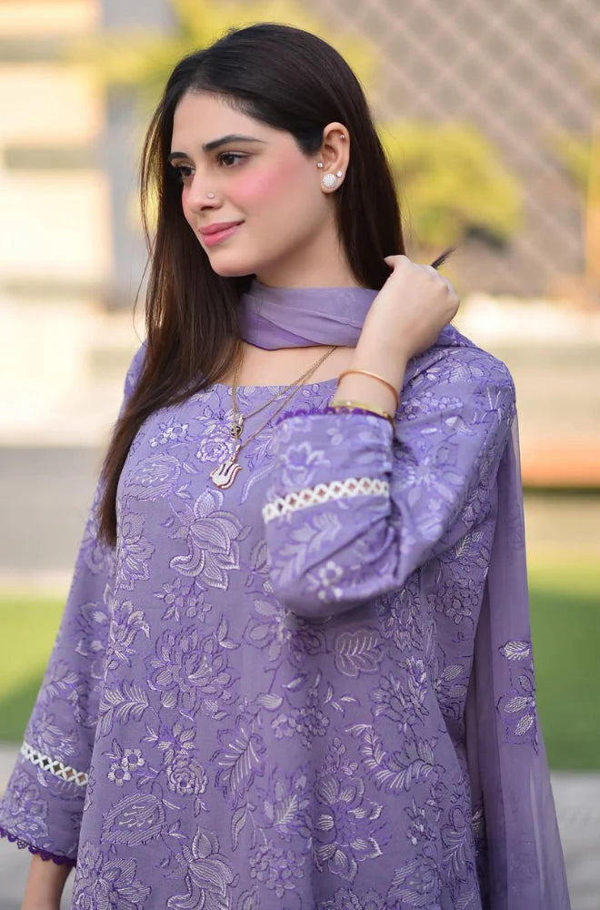 Summer 3PC Lawn Embroidered Suit - GRW-23