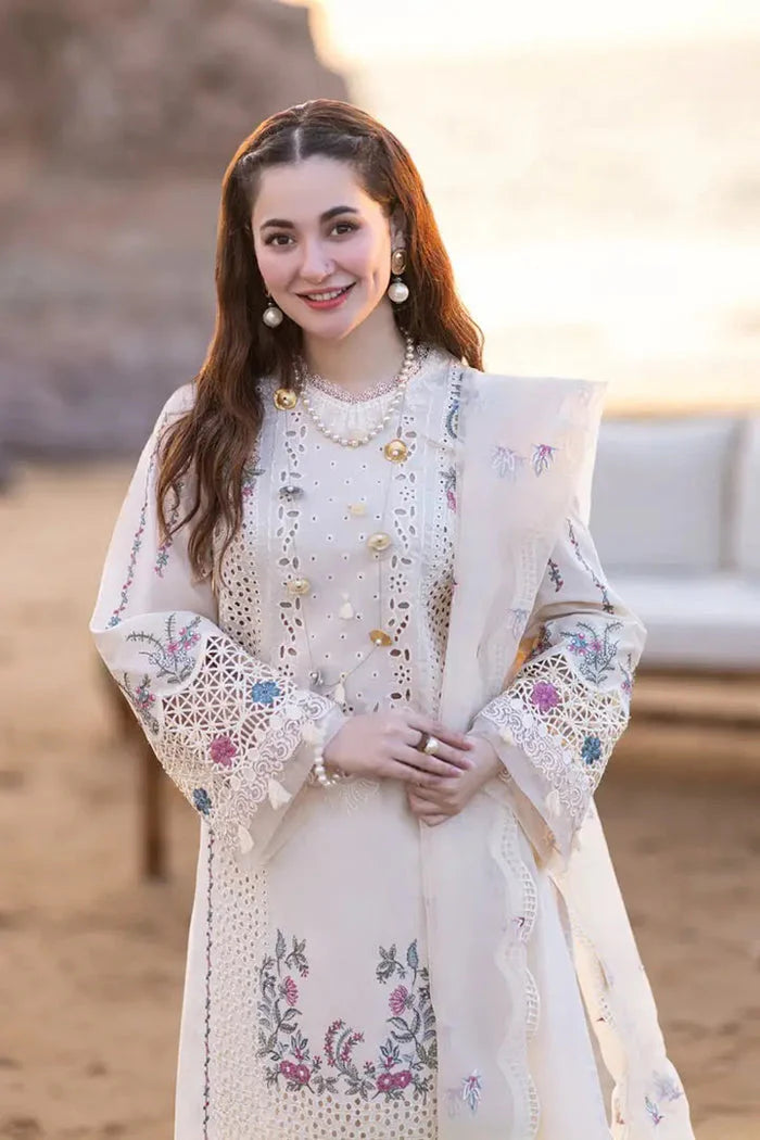3 Piece - Unstitched Chicken Kari Embroidered Lawn Suit GRW-60