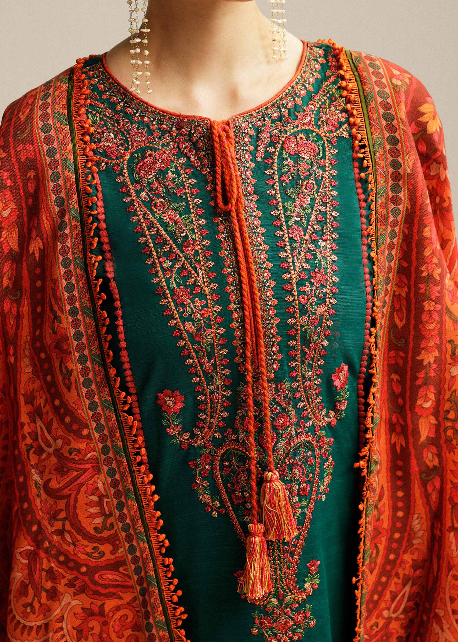3 Piece - Unstitched Fully Embroidered Lawn Suit With Printed Lawn Dupatta GRW-67