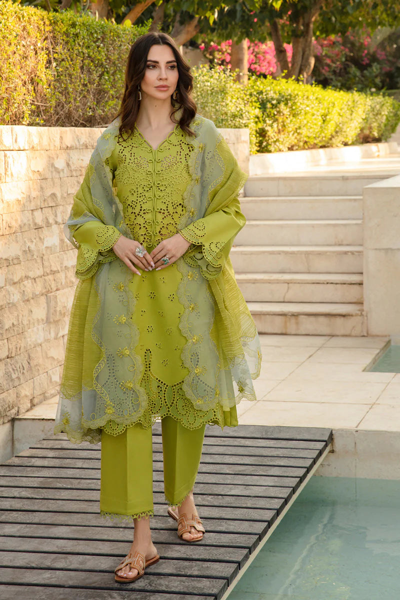 3 Piece - Unstitched Chicken Kari Embroidered Suit GRW-75
