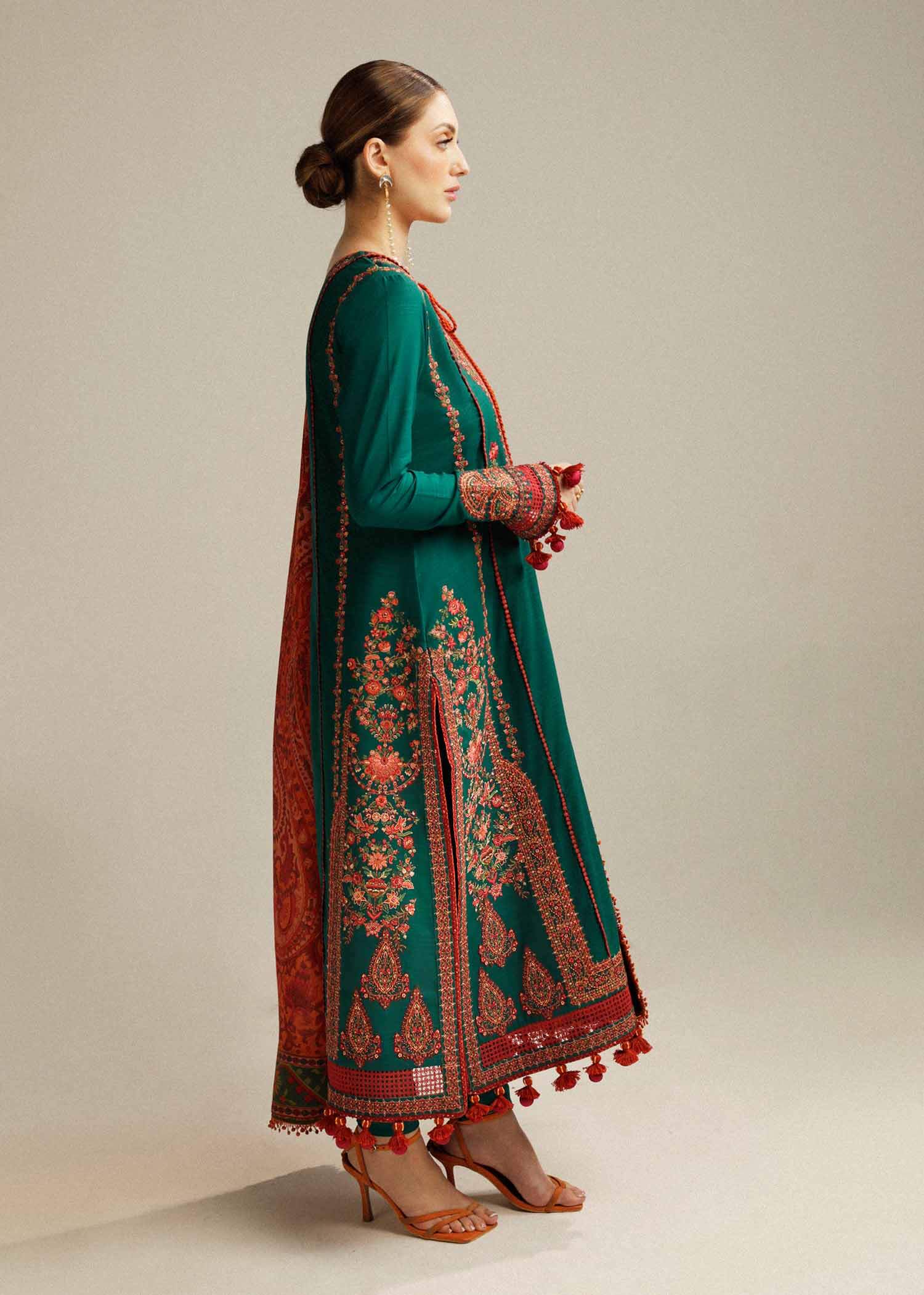 3 Piece - Unstitched Fully Embroidered Lawn Suit With Printed Lawn Dupatta GRW-67