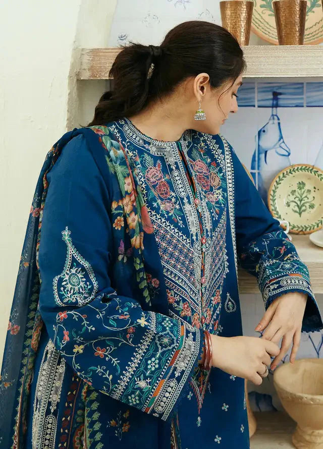 3 Piece - Unstitched Fully Embroided Lawn Fabric GRW-72