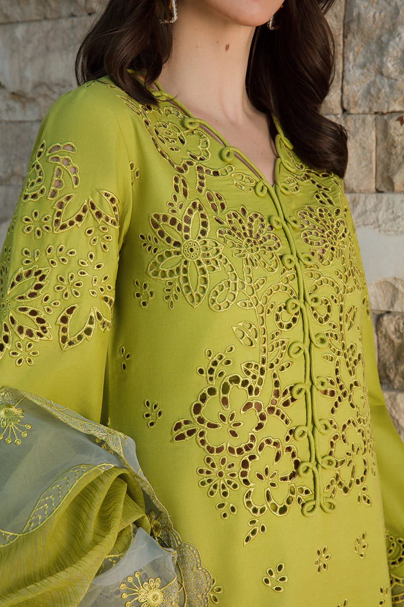 3 Piece - Unstitched Chicken Kari Embroidered Suit GRW-75