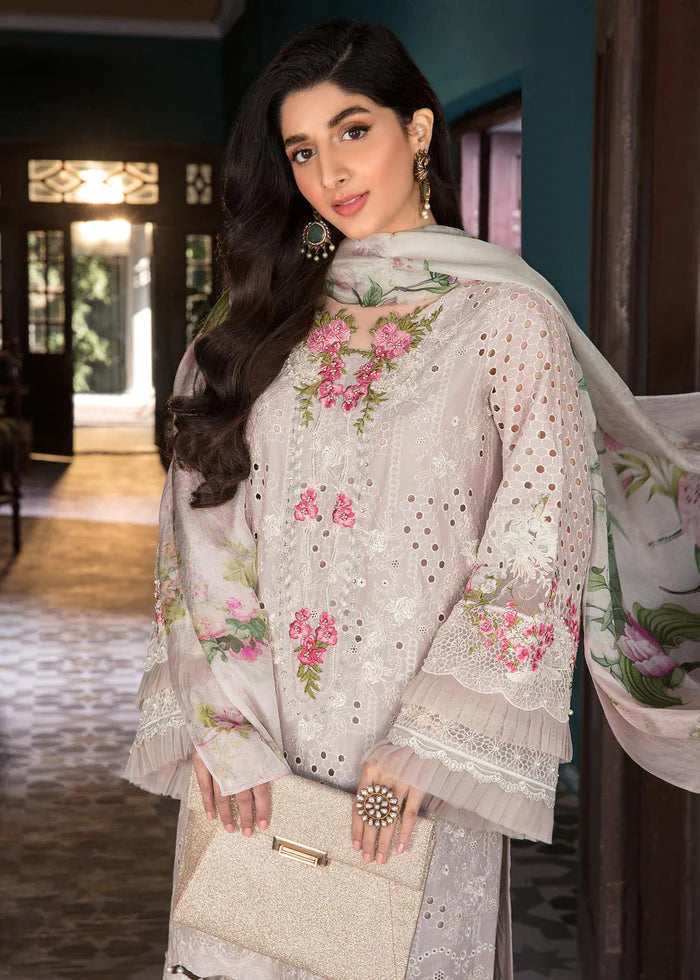 3 Piece - Unstitched Lawn Chicken Kari Embroidery Suit GRW-53