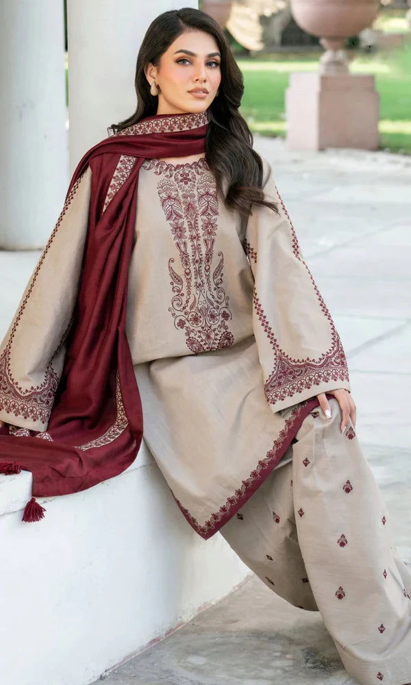 3 Piece - Unstitched Fully Embroidered Lawn GRW-74