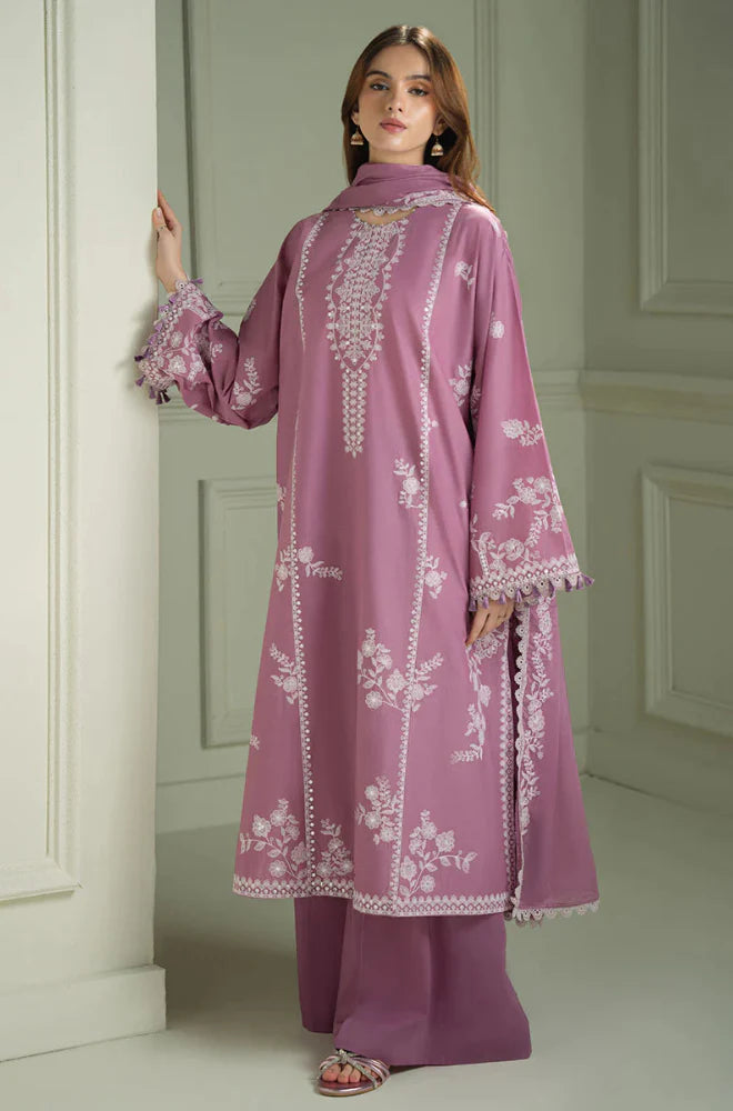 Summer 3PC Lawn Embroidered Suit- GRW-19