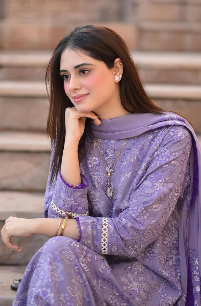 Summer 3PC Lawn Embroidered Suit - GRW-23