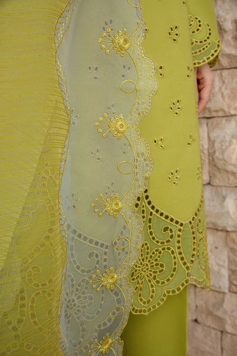 3 Piece - Unstitched Chicken Kari Embroidered Suit GRW-75
