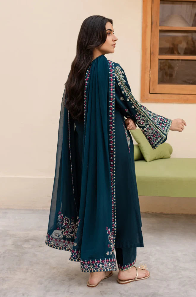 3 Piece - Unstitched Fully Embroidered Lawn Fabric GRW-68