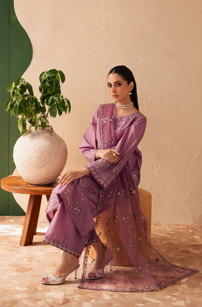 Summer 3PC Lawn Embroidered Suit – GRW - 10
