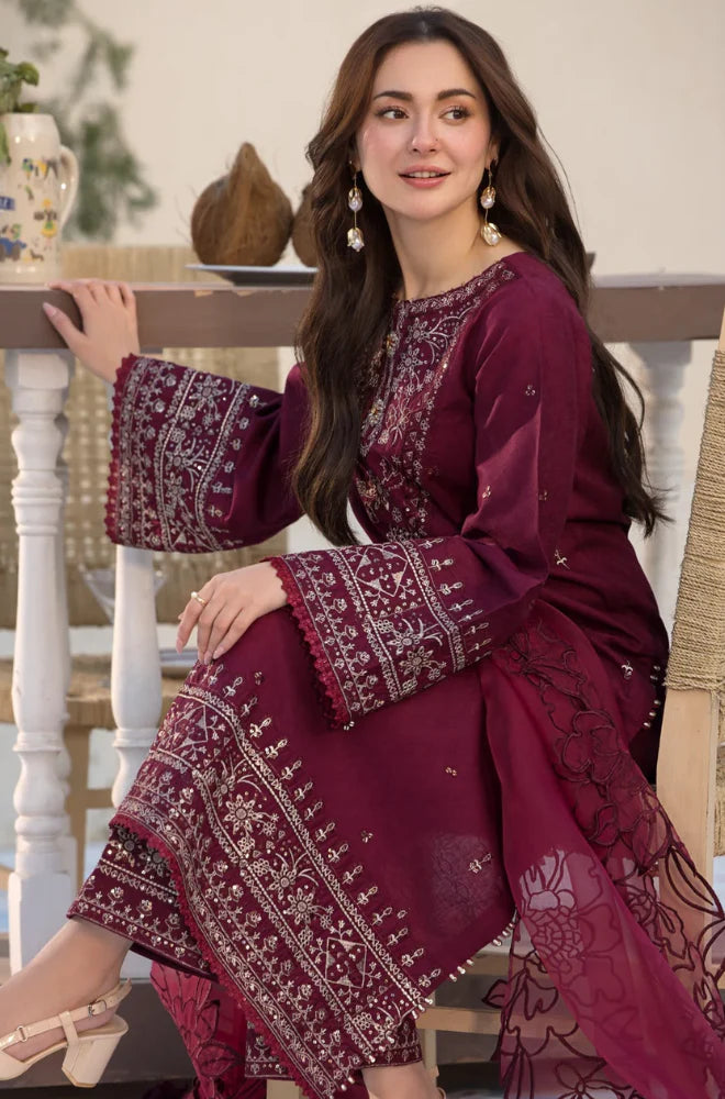 Summer 3PC Lawn Embroidered Suit – GRW-03