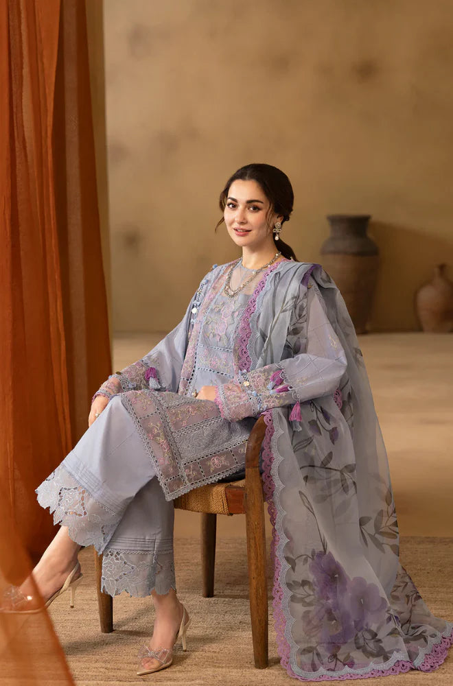 Summer 3PC Lawn Chikankari Embroidered Suit- GRW-04