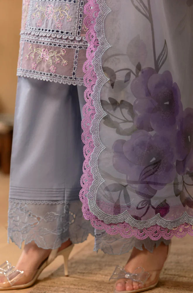 Summer 3PC Lawn Chikankari Embroidered Suit- GRW-04